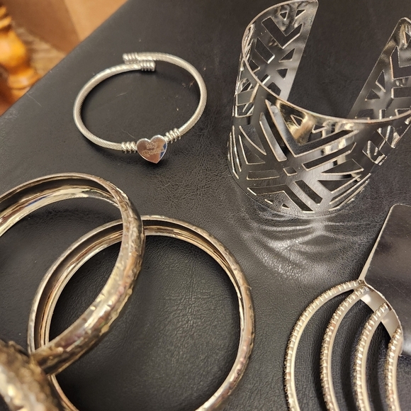 Silver-Toned Women's Bracelets - Picture 4 of 5